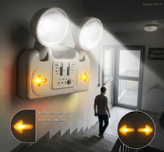 Luz de Emergencia LED 2 Focos 10W